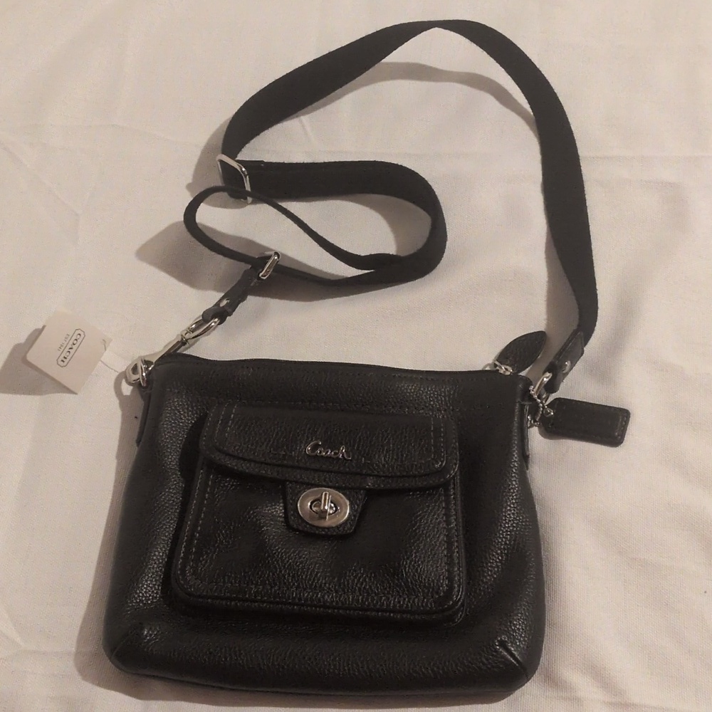 Coach Black Leather Messenger Bag